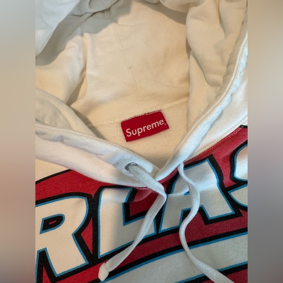 Supreme Red and White Graphic Hoodie - Picture 4 of 7